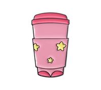 Elegante broche de copa de dibujos animados en aleación resistente, elegante pin para amantes del anime y entusiastas de la moda, diseño único de dibujos animados, talla única, como se describe