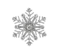 Elegante broche de copo de nieve con diseño de aleación ligera, pin de ramillete, cómodo de llevar para ropa de fiesta de Navidad, accesorio de copo de nieve de moda, talla única, como se describe