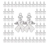 Elegante broche de cristal de aleación de ángel con emblema de lazo similar y cinta para grupos de cuidado y apoyo mutuo, juego de 50 perlas y diamantes de imitación, 3X2CM, Metal