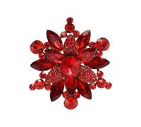 Elegante broche de diamantes de imitación florales para ocasiones formales, diseño de aleación resistente, cómodo de llevar para atuendos diarios, broche de aleación de cristales, talla única, como se