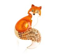 Elegante broche de diamantes de imitación para banquetes y bodas, pin de solapa de animales, adorno de mochila y chaquetas, accesorios de moda, Medio, Aluminio