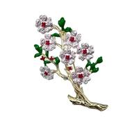Elegante broche de flor de peonía nacarada con detalles centrales de aleación esmaltada, regalos de joyería para ella uso casual, As show, Metal