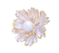 Elegante Broche De Flor De Peonía Para Mujer Con Perlas De Imitación Y Diamantes De Imitación Para Varios Broches De Cierre Seguro
