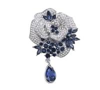 Elegante broche de flor de rosa para mujer, pin de aleación de plata brillante, para bodas, fiestas y eventos formales, broche resistente para vestidos, talla única, como se describe