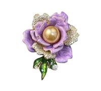Elegante Broche De Flor Peonía Con Diamantes Imitación Brillantes Estilos Chinos Esmaltado Cloisonné Solapa Pin Joyería Regalo Para Mujeres Ocasión Formal Broche Floral