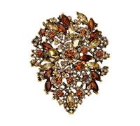 Elegante broche de flores único para solapa, joyería elegante, insignia brillante adecuado para varios usos diarios en fiestas, broche retro de cristal de flores para boda, One Size, como se describe