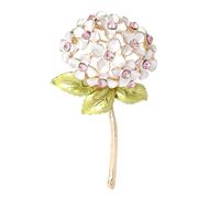 Elegante broche de hortensia en tono blanco es un sofisticado pin de flores para la mujer de moda que busca moda con estilo y detalle