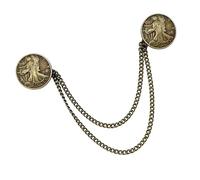 Elegante broche de inspiración antigua para cierre de chal y cuello de camisa, aleación de Zn, clip para collar con cadena, pin colgante vintage, Section 1, como se describe