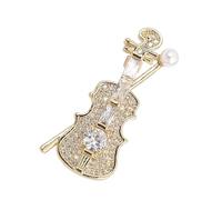 Elegante broche de instrumentos musicales, diseño vintage de violín, joyería para mujeres y hombres, materiales de aleación resistentes, suministros de manualidades, elegante joyería retro para violín