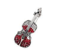 Elegante broche de instrumentos musicales, diseño vintage de violín, joyería para mujeres y hombres, materiales de aleación resistentes, suministros de manualidades, elegante joyería retro para violín