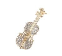 Elegante broche de instrumentos musicales, diseño vintage de violín, joyería para mujeres y hombres, materiales de aleación resistentes, suministros de manualidades, elegante joyería retro para violín
