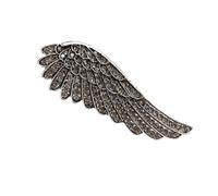 Elegante broche de joyería con alas de ángel de inspiración vintage con cristales brillantes y diamantes de imitación, accesorios de ropa, broche vintage con alas de ángel, talla única, como se