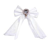 Elegante broche de lazo con cuentas de cristal y plan de encaje para uniformes escolares, complementos de moda, broche de corbata de cristal, One Size, como se describe