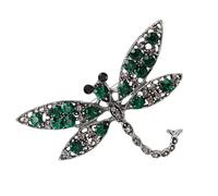 Elegante broche de libélula de aleación Broche de libélula distintivo con diamantes de imitación, pin de solapa, joyería para el día a día, reuniones, pin de solapa ligero de moda, Einheitsgröße, como
