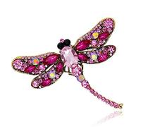 Elegante broche de libélula para pájaros con cristales austriacos y cristales decorativos