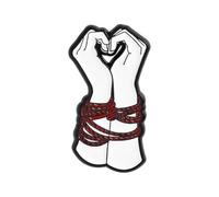 Elegante broche de mano con forma de corazón de aleación, accesorio de moda adecuado para atuendo de fiesta y regalo de corazón atado