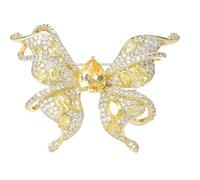 Elegante broche de mariposa de circonita cúbica - Pin de solapa con incrustaciones de circonita brillante para vestidos, capas o blazers, Metal