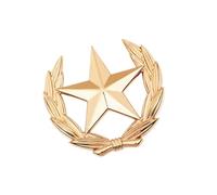 Elegante broche de metal con orejas de trigo y estrella simbólica, pieza de joyería para uso casual o formal, insignia vintage moderna, Large, como se describe