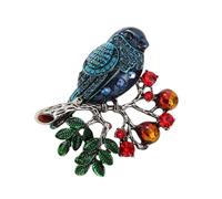 Elegante broche de pájaro de cristal con intrincada artesanía por goteo de aceite, diamantes de imitación de animales, perfecto para chaquetas y vestidos