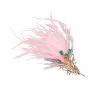 Elegante broche de plumas de pavos reales de aleación, cierre seguro para mujer, uso diario, ocasiones especiales, broche de aleación de pavos reales, talla única, como se describe