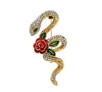 Elegante broche de serpiente vintage hermoso broche de serpiente decoración floral broche decorativo Strdy aleación solapa pin encanto