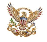 Elegante broche de solapa patriótico de aleación de construcción de Estados Unidos, broche conmemorativo para mujeres y niñas