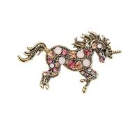 Elegante broche de solapa único con diseño de caballo, joyería elegante, insignia de animales, adecuado para varios usos diarios y fiestas, broche de metal, talla única, como se describe