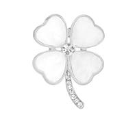 Elegante broche de tréboles de cuatro hojas con diseño de concha, accesorio perfecto para trajes y bufandas, elegantes tréboles de concha, One Size, como se describe