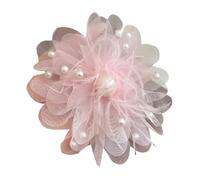 Elegante broche de tul transparente con cuentas de plumas, decoración para entusiastas de la moda, adorno elegante de ropa, Materiales mixtos