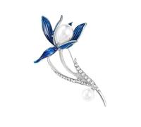 Elegante broche de tulipanes blancos a la moda con diseño de magnolias para mujer, abrigo, mochila, sombrero, insignia, accesorios de joyería, pin de flores, One Size, como se describe