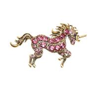Elegante broche de unicornios para mujer, accesorio de joyería de aleación portátil para uso diario y ocasiones especiales, 8.4cm, Metal, Sin piedra preciosa