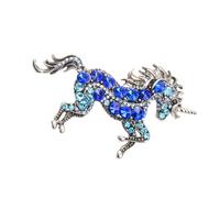 Elegante broche de unicornios para mujer, accesorio de joyería de aleación portátil para uso diario y ocasiones especiales, 8.4cm, Metal, Sin piedra preciosa