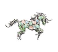 Elegante broche de unicornios para mujer, accesorio de joyería de aleación portátil para uso diario y ocasiones especiales, 8.4cm, Metal, Sin piedra preciosa