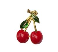 Elegante Broche Decorado con Frutas Superficie Resistente a la Luz Joya Versátil Para Trajes De Moda Como Regalo Broche Cereza, talla única, como se describe