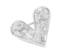 Elegante broche en forma de corazón con piedra de circonita para mujer, uso diario y ocasiones especiales, joyería de corazón de moda, One Size, como se describe