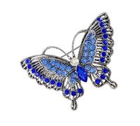 Elegante broche en forma de mariposa con base de aleación envejecida, cristales adornados, regalos unisex para festivales, vestidos de noche, sombrero de mariposa, pin para trajes de festival, talla