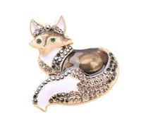 Elegante broche esmaltado con forma de animal que incluye diamantes de imitación coloridos para mejorar el atuendo femenino y dar regalos, talla única, como se describe