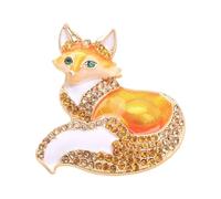 Elegante broche esmaltado con forma de animal que incluye diamantes de imitación coloridos para mejorar el atuendo femenino y dar regalos, talla única, como se describe