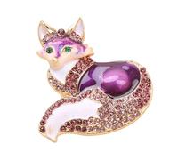 Elegante broche esmaltado con forma de animal que incluye diamantes de imitación coloridos para mejorar el atuendo femenino y dar regalos, talla única, como se describe