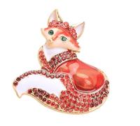 Elegante broche esmaltado con forma de animal que incluye diamantes de imitación coloridos para mejorar el atuendo femenino y dar regalos, talla única, como se describe