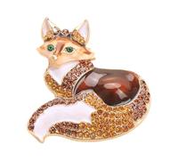 Elegante broche esmaltado con forma de animal que incluye diamantes de imitación coloridos para mejorar el atuendo femenino y dar regalos, talla única, como se describe
