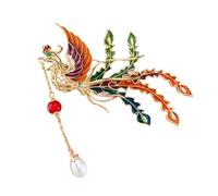 Elegante broche esmaltado de melocotón, accesorios de joyería de moda para mujer, pin de solapa para ropa, ramillete, joyería para boda y fiesta, talla única, como se describe