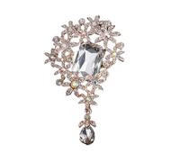 Elegante broche floral con diamantes de imitación, accesorio de moda versátil para vestidos, trajes, trajes casuales, estilos vintage, elegante broche de flores para mujer, talla única, como se