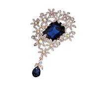 Elegante broche floral con diamantes de imitación, accesorio de moda versátil para vestidos, trajes, trajes casuales, estilos vintage, elegantes cristales de flores, talla única, como se describe