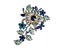 Elegante broche floral para mujer, inspirado en la vendimia, cristales de aleación, accesorio adornado para bodas, fiestas, uso diario, As show, Metal