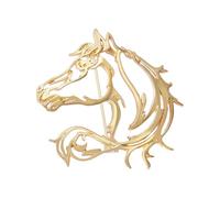 Elegante broche metálico de caballo intrincado con detalles calados, 16 g, joyería ligera, regalo de ramillete para adultos, broche hueco de caballo 2026, One Size, como se describe