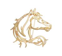 Elegante broche metálico de caballo intrincado con detalles calados, 16 g, joyería ligera, regalo de ramillete para adultos, broche hueco de caballo 2026, talla única, como se describe