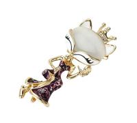 Elegante broche retro con forma de zorro en colores vibrantes para sombrero de vestir o chaquetas, elegante broche de zorros, One Size, como se describe
