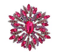 Elegante broche vintage para mujer, elegante broche floral y alfileres accesorio para Navidad, cumpleaños, día de la madre, día de San Valentín, aniversario de boda, Medium, Vidrio Metal
