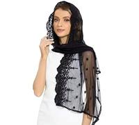 Elegante bufanda adornada estrella multiusos policía de poliéster ligero para mujer accesorios elegante bufanda diaria